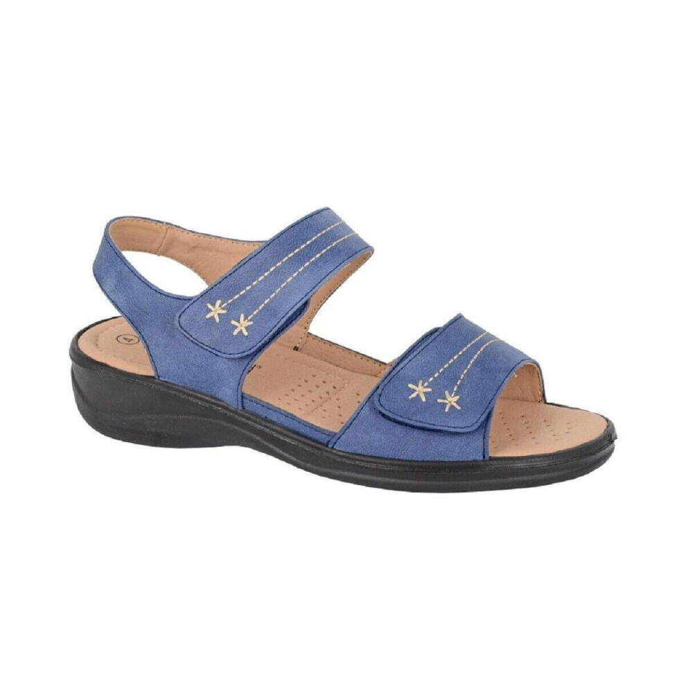 (Navy, UK 7 / EU 40) Women Sandals Casual Slingback Strappy Wedge Shoes