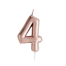 (4) Metallic Rose Gold Number Candles Birthday Cake Candle Party Decoration Wedding Anniversary Party Cake Topper