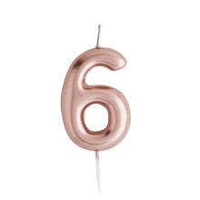 (6) Metallic Rose Gold Number Candles Birthday Cake Candle Party Decoration Wedding Anniversary Party Cake Topper