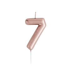 (7) Metallic Rose Gold Number Candles Birthday Cake Candle Party Decoration Wedding Anniversary Party Cake Topper