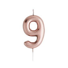 (9) Metallic Rose Gold Number Candles Birthday Cake Candle Party Decoration Wedding Anniversary Party Cake Topper