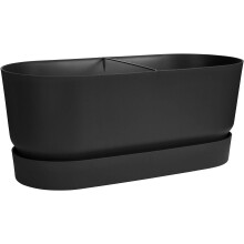 Elho Living Black Greenville Terrace Trough with Wheels 60cm