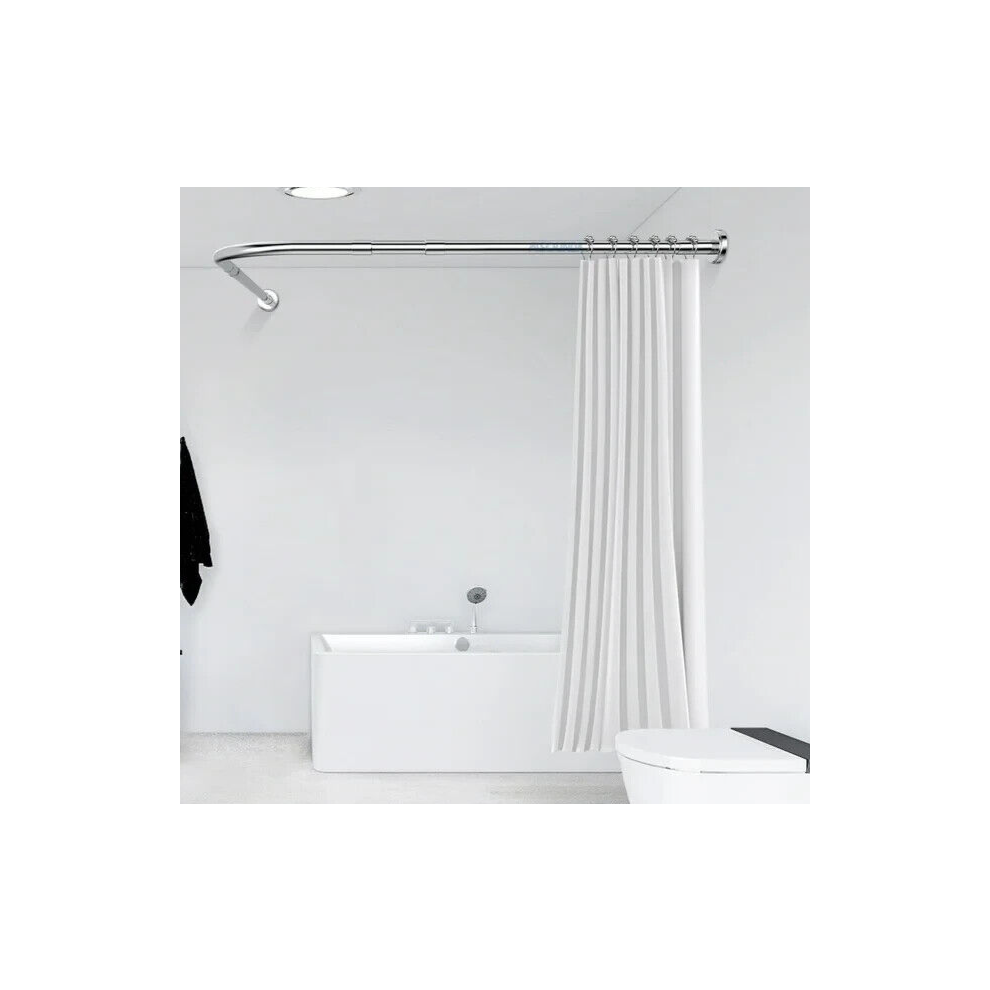 Croydex Chrome Modular Rod 4 Way To fit Circle Or Oval Bath Shower Curtain Rail