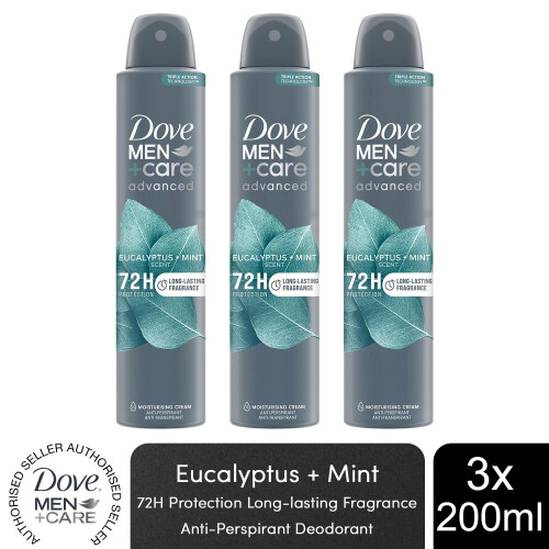 Dove Dove Men+Care Advanced AP Deodorant Spray Eucalyptus + Mint, 3x200ml