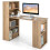 Casart 48"Computer Desk w/ Bookcase Modern Writing Desk w/ 6-tier Storage Shelves 1