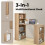 Casart 48"Computer Desk w/ Bookcase Modern Writing Desk w/ 6-tier Storage Shelves 2