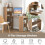 Casart 48"Computer Desk w/ Bookcase Modern Writing Desk w/ 6-tier Storage Shelves 4