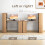 Casart 48"Computer Desk w/ Bookcase Modern Writing Desk w/ 6-tier Storage Shelves 6