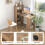 Casart 48"Computer Desk w/ Bookcase Modern Writing Desk w/ 6-tier Storage Shelves 8