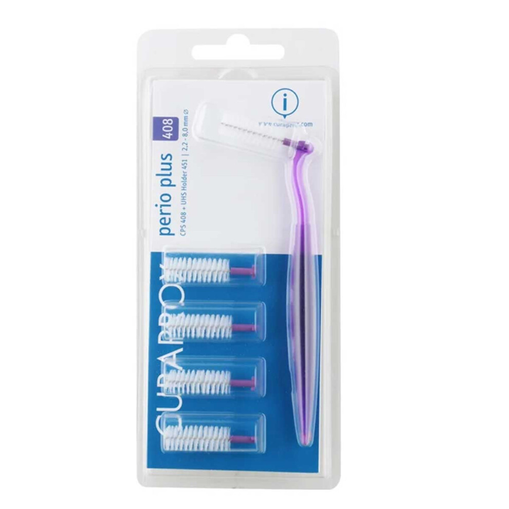 Curaprox 408 Perio Plus Violet Interdental Brush Refill - 1 Pack Of 5