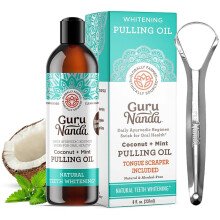 GuruNanda Coconut Mint Pulling Oil Mouthwash Alcohol-free Teeth Whitening