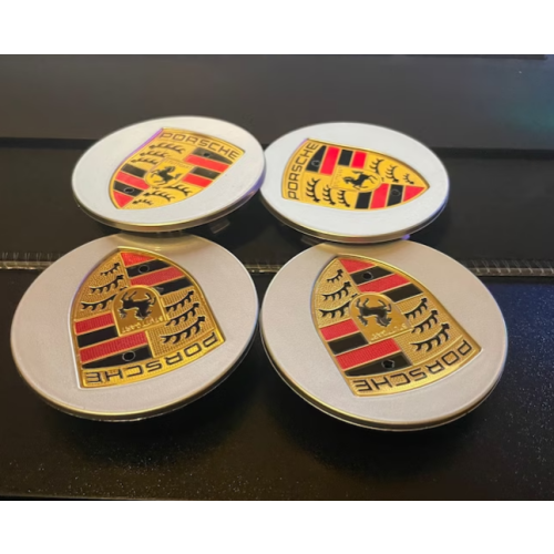 4pcs Porsche Wheel Centre Caps 76mm Silver 1