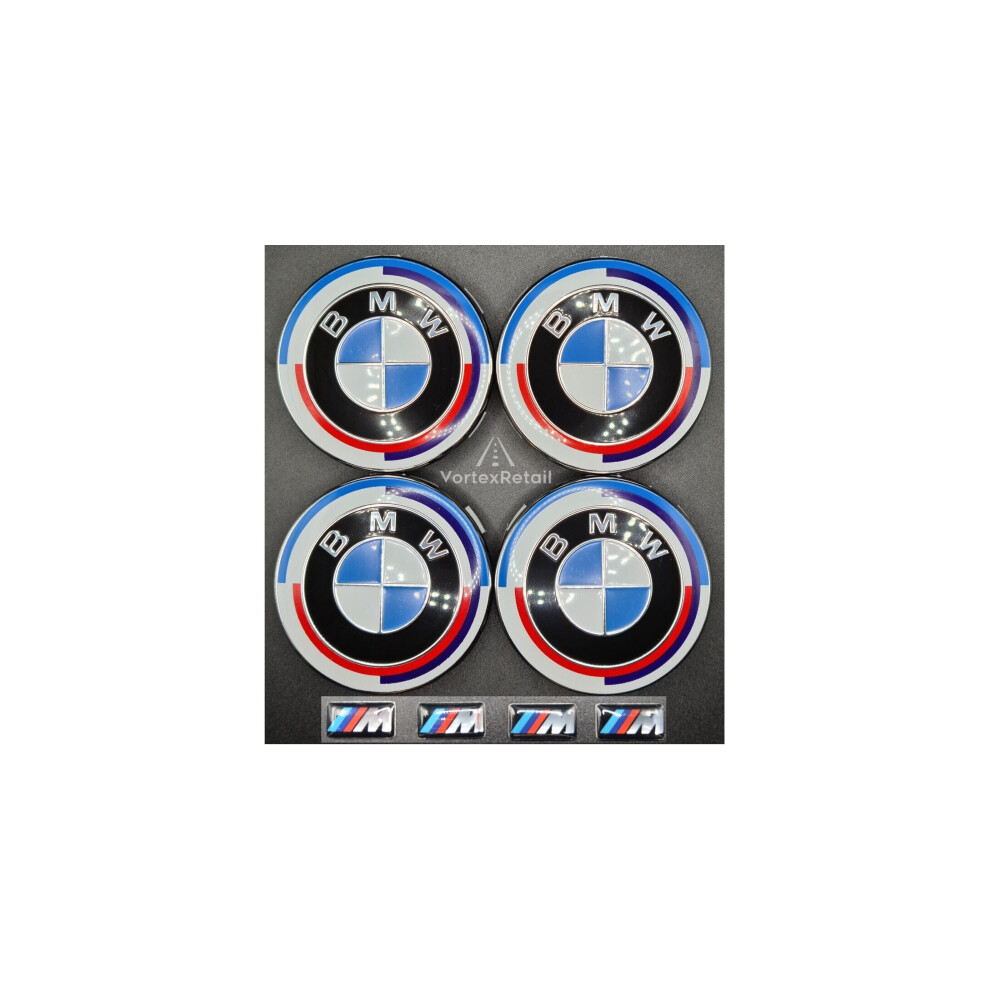 4X B M W ALLOY WHEEL CENTRE HUB CAPS 68mm