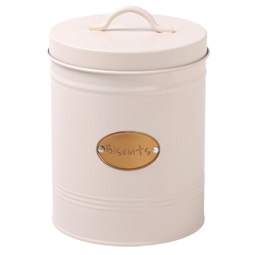 Daniel James Kitchen Cream Round Canister Biscuit Food Storage Lid Handle Sealed 1