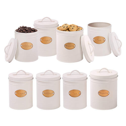 Daniel James Kitchen Canister Set Tea Coffee Sugar Biscuit Tin Food Storage Handle 1