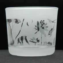 Tea Light Candle Holder Glass Votive Home Decor Clear Novelty Monkey