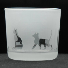 Tea Light Candle Holder Glass Votive Home Decor Clear Novelty Siamese
