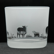 Tea Light Candle Holder Glass Votive Home Decor Clear Novelty Sheep