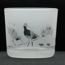 Tea Light Candle Holder Glass Votive Home Decor Clear Novelty Wading Birds
