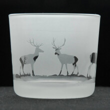 Tea Light Candle Holder Glass Votive Home Decor Clear Novelty Stag