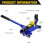 2 Tonne Hydraulic Trolley Floor Jack Overload Protection Max Height 320mm for Cars Vans with Storage Case 4