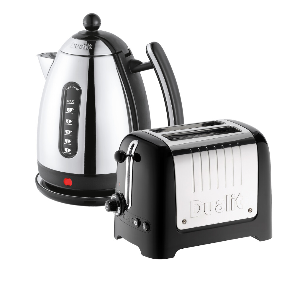 Dualit 2 Slice Toaster & 1.5 Litre Kettle Set, Black