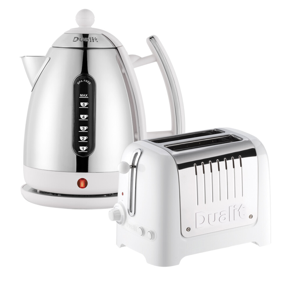 Dualit 2 Slice Toaster & 1.5 Litre Kettle Set, White