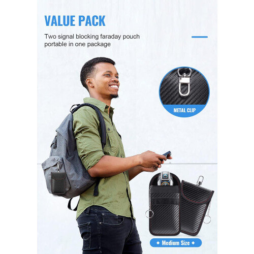Faraday Pouch for car Keys ,Faraday Bag, Pack of 2 2
