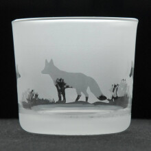 Tea Light Candle Holder Glass Votive Home Decor Clear Wild Animal Fox