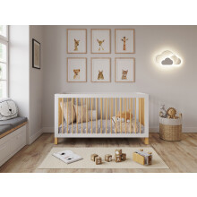 (White / Sunset Pine) Alexander | Cot Bed 140x70cm