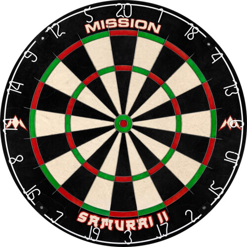 MISSION Darts Set with Stand - Mission Samurai 2 Dartboard + Red Surround 1