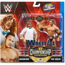 Mattel WWE The Rock vs Mankind Lucha de Campeones Figura 2-Pack con Campeonato, 6 pulgadas