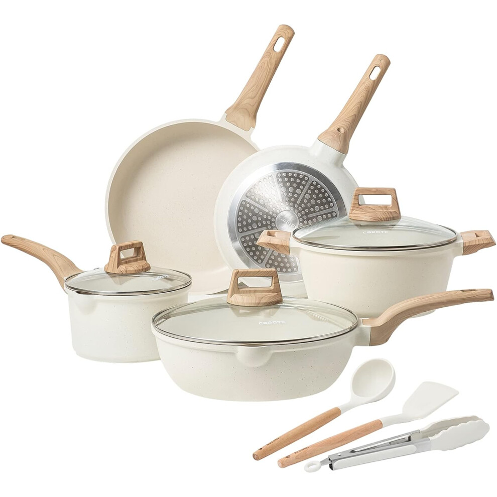 CAROTE Nonstick Pots and Pans Set, Granite Kitchen Cookware Sets