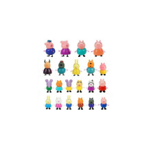 (25pcs/set) Peppa Pig Famiglia Amici Emily Rebecca Suzy Azione Figure Giocattoli Regalo di Natale