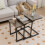Casart Set of 3 Nesting Tables Rectangle Stacking Side Table C-shape Accent Coffee Desk 4