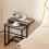 Casart Set of 3 Nesting Tables Rectangle Stacking Side Table C-shape Accent Coffee Desk 3