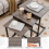 Casart Set of 3 Nesting Tables Rectangle Stacking Side Table C-shape Accent Coffee Desk 7