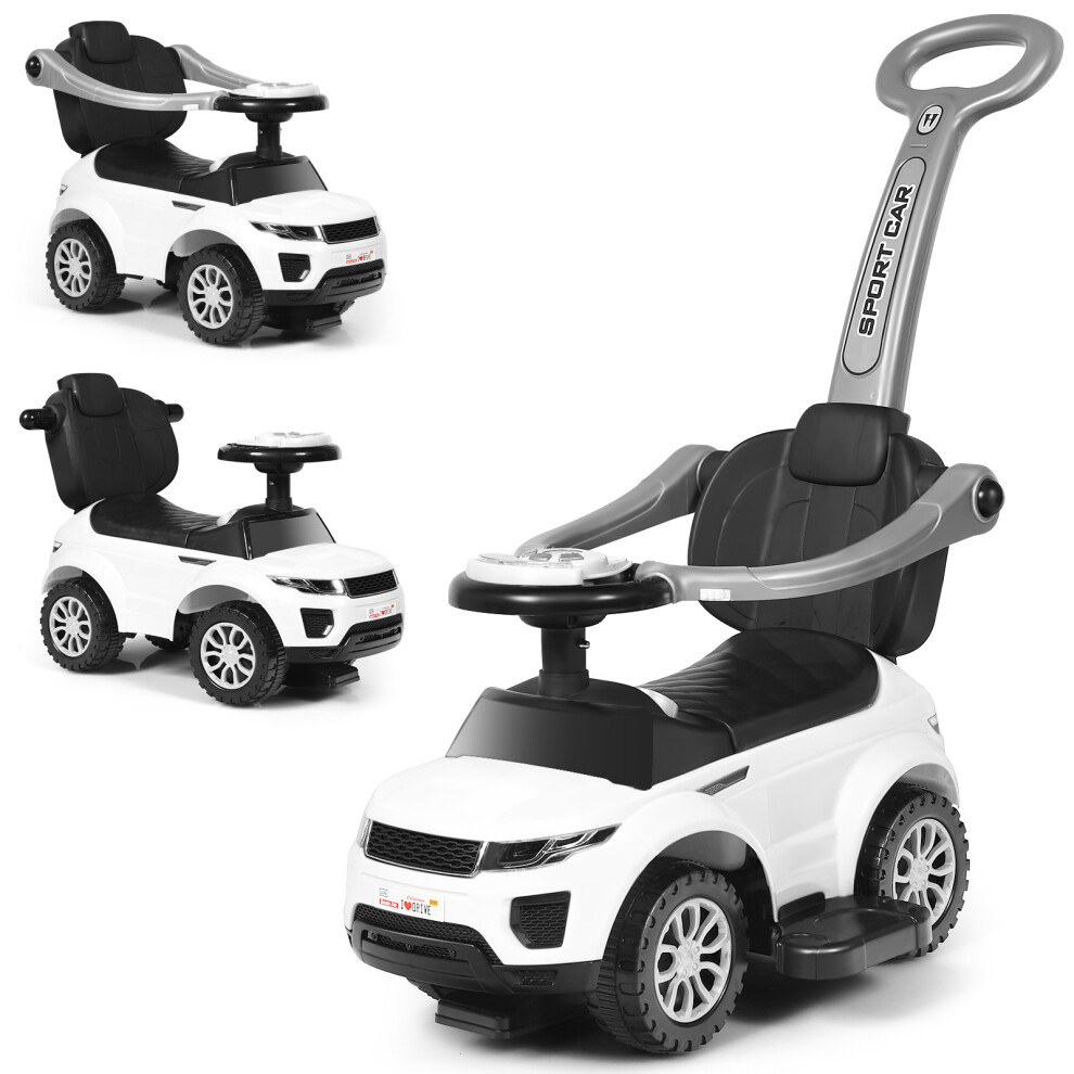 3-In-1 Kids Ride-On Push Car Stroller Sliding Walking Car with Horn Music Light