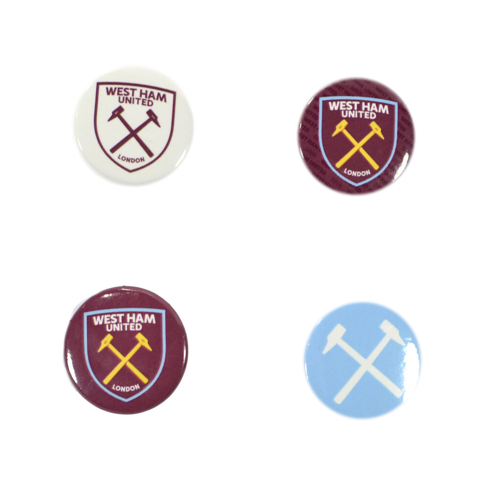 West Ham UTD Four Pack Button Badges