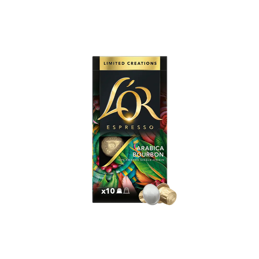 L'OR Nespresso Compatible Capsule Coffee Pods 10 x 40ml Arabica Bourbon Flavour