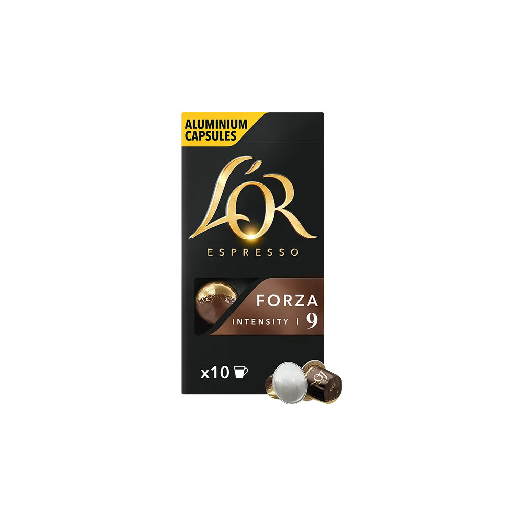 L'OR Nespresso Compatible Capsule Coffee Pods 10 x 40ml Forza Flavour