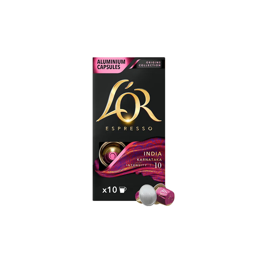 L'OR Nespresso Compatible Capsule Coffee Pods 10 x 40ml India Karnataka Flavour