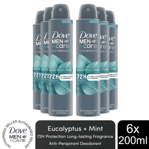 Dove Dove Men+Care Advanced AP Deodorant Spray Eucalyptus + Mint, 6x200ml