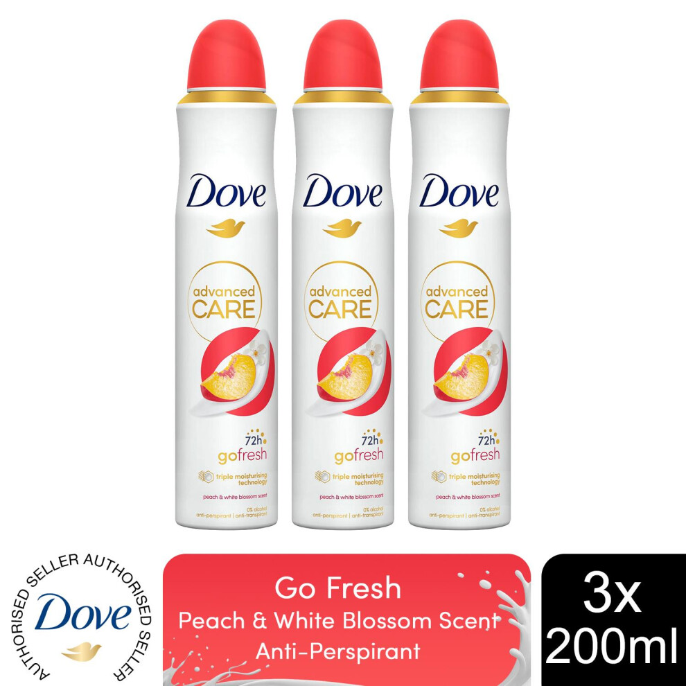 Dove Advanced Care Go Fresh AP Spray Peach & White Blossom, 200ml