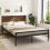 Casart King Bed Frame Industrial Metal Platform Bed with Headboard and Footboard 3