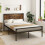 Casart Double Bed Frame Industrial Metal Platform Bed with Headboard and Footboard 3