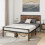 Casart Double Bed Frame Industrial Metal Platform Bed with Headboard and Footboard 2