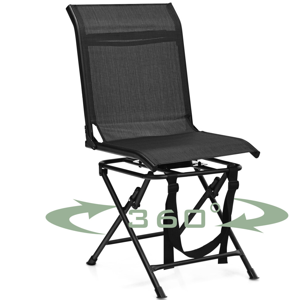 Swivel Hunting Chair Foldable 360Â° Free Rotation Chair Spin Chair w/ Mesh Back