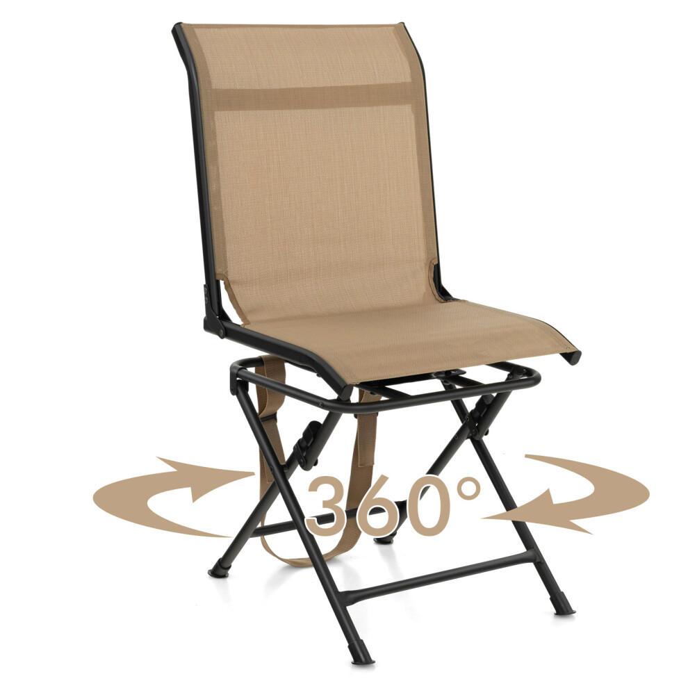 Swivel Hunting Chair Foldable 360Â° Free Rotation Chair Spin Chair w/ Mesh Back