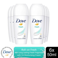 Dove Fresh Roll On AP up to 48H of Sweat & Odour Protection, 6x50ml